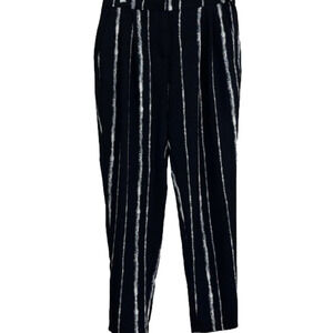 45. MANGO Women’s Black White zip front wide leg trousers Size Small